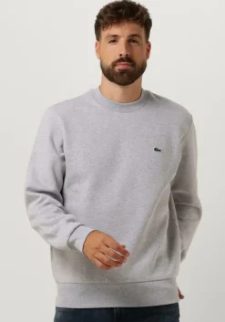 grijze lacoste sweater classic fit brushed fleece sweatshirt