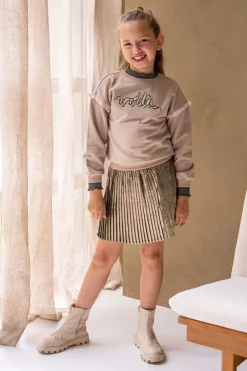 grijze like flo sweater danee sweater with ruffles