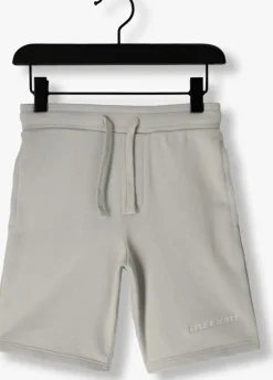 grijze lyle & scott korte broek script embroidered sweat short