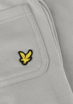 grijze lyle & scott korte broek script embroidered sweat short