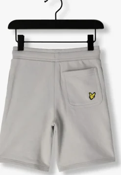 grijze lyle & scott korte broek script embroidered sweat short