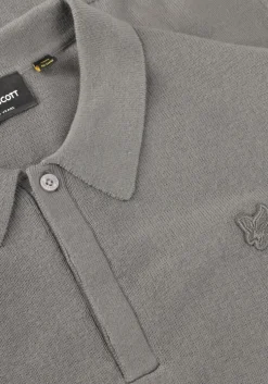 grijze lyle & scott polo ls knitted polo shirt
