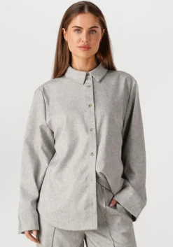grijze modström blouses kalemmd overshirt