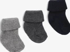 grijze mp denmark sokken cotton rib baby sock 3-pack