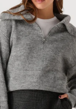 grijze msch copenhagen trui mschgytta zip pullover