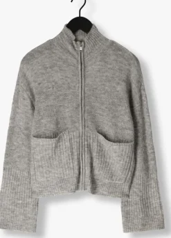 grijze msch copenhagen vest mschlediona hope zip cardigan