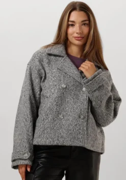 grijze neo noir mantel sandra soft jacket