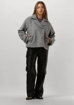 grijze neo noir mantel sandra soft jacket