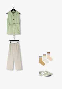 grijze nobell pantalon sayla girls wide pants silver grey