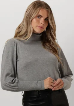 grijze notre-v coltrui basic knit blouse