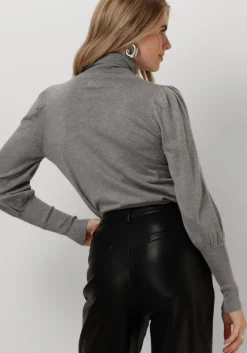 grijze notre-v coltrui basic knit blouse