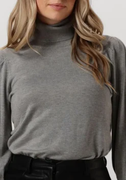 grijze notre-v coltrui basic knit blouse