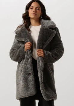 grijze notre-v faux fur jas nv-ecrin