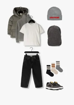 grijze nubikk lage sneakers basket court jr