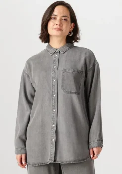 grijze object blouses objframe l/s lo shirt