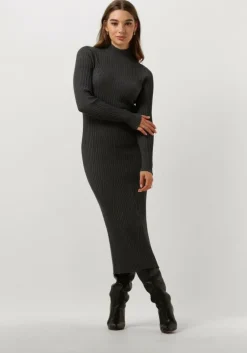grijze object midi jurk objrike l/s knit dress 129
