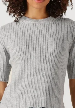 grijze object trui objelva 2/4 re o-neck knit