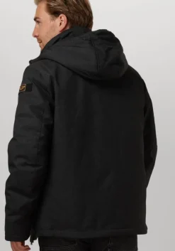 grijze pme legend gewatteerde jas semi long jacket strator melange twill