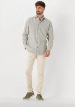 grijze profuomo klassiek overhemd shirt x-cutaway sc sf cotton linen