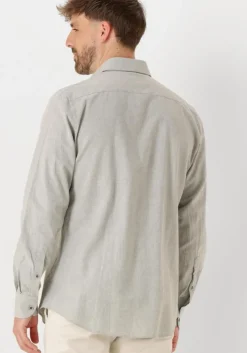 grijze profuomo klassiek overhemd shirt x-cutaway sc sf cotton linen