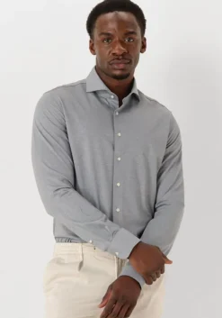grijze profuomo klassiek overhemd shirt x-cutaway japanese knitted