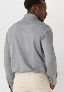 grijze profuomo klassiek overhemd shirt x-cutaway japanese knitted