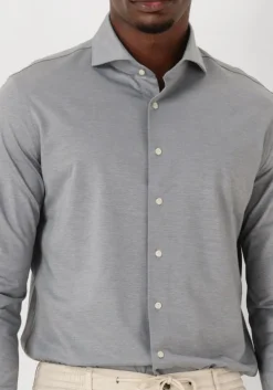 grijze profuomo klassiek overhemd shirt x-cutaway japanese knitted