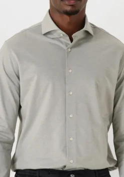 grijze profuomo klassiek overhemd shirt x-cutaway japanese knitted