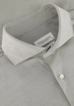 grijze profuomo klassiek overhemd shirt x-cutaway japanese knitted