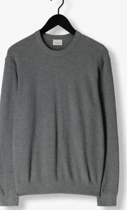 grijze profuomo trui pullover crew neck
