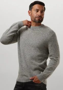 grijze profuomo trui pullover crew neck