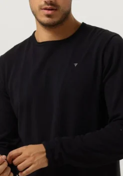 grijze pure path trui flat knitted shirt with small logo on chest