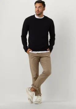 grijze pure path trui flat knitted shirt with small logo on chest