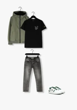 grijze raizzed straight leg jeans santiago