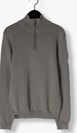 grijze rellix trui knitwear zip collar