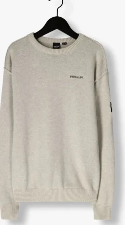 grijze rellix trui loose fit knitwear crewneck