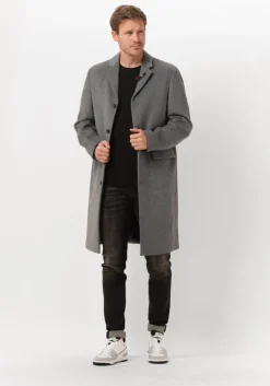 grijze scotch & soda mantel classic wool-blend overcoat