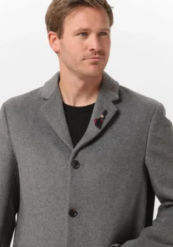 grijze scotch & soda mantel classic wool-blend overcoat