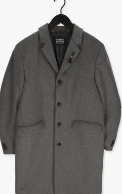 grijze scotch & soda mantel classic wool-blend overcoat