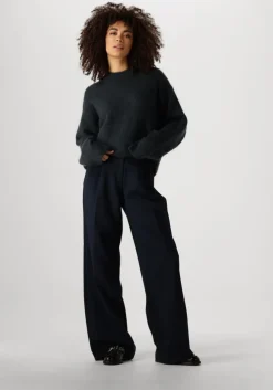 grijze second female trui brook knit drop shoulder o-neck