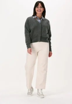 grijze second female vest brook knit reverse boxy cardig