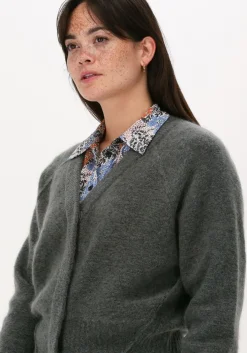 grijze second female vest brook knit reverse boxy cardig