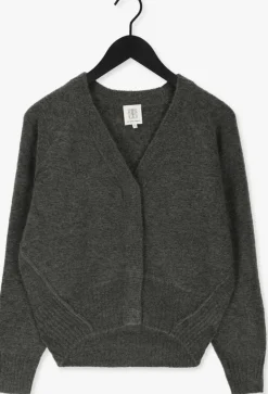 grijze second female vest brook knit reverse boxy cardig