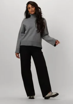 grijze selected femme coltrui slfkamma ls knit roll neck