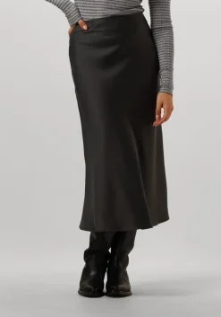 grijze selected femme midirok slflena hw midi skirt