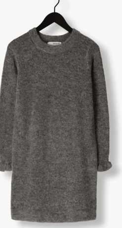 grijze selected femme mini jurk slfsia ras frill ls knit dress