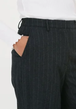 grijze selected femme pantalon slfmercy hw tapered wool pant