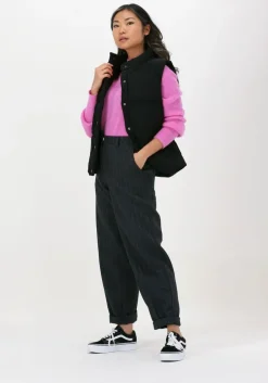 grijze selected femme pantalon slfmercy hw tapered wool pant