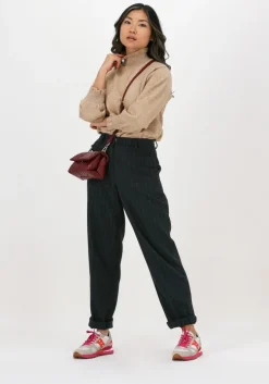 grijze selected femme pantalon slfmercy hw tapered wool pant