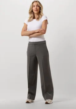 grijze selected femme pantalon slfemma-tara mw wide pant